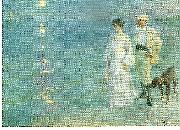 Peter Severin Kroyer sommeraften ved skagen strand Spain oil painting artist